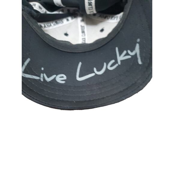 Live Lucky Black Clover Flex Fit Hat Small/Medium Black On Black Baseball Cap - Picture 10 of 10